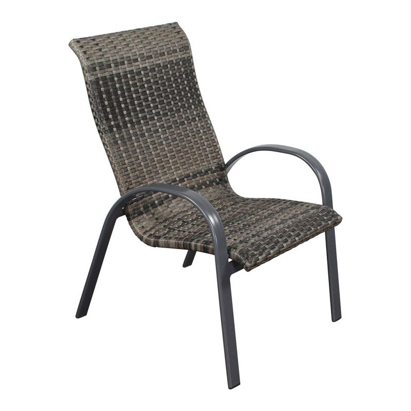 Santa Fe 5pc Wicker 48" Round Dining Set - Silver - Courtyard Casual