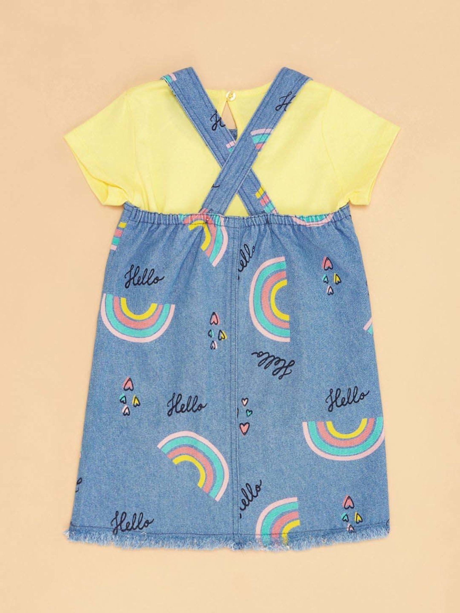 Mothercare Kids White & Yellow Cotton Printed Top Set