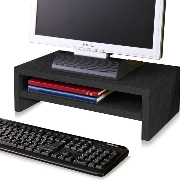 Eco Friendly 2-Shelf Monitor Stand Riser Black - Way Basics