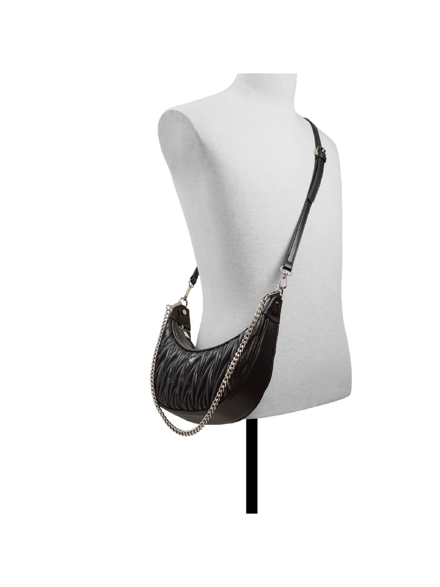 Call It Spring Black Textured Small Sling Handbag