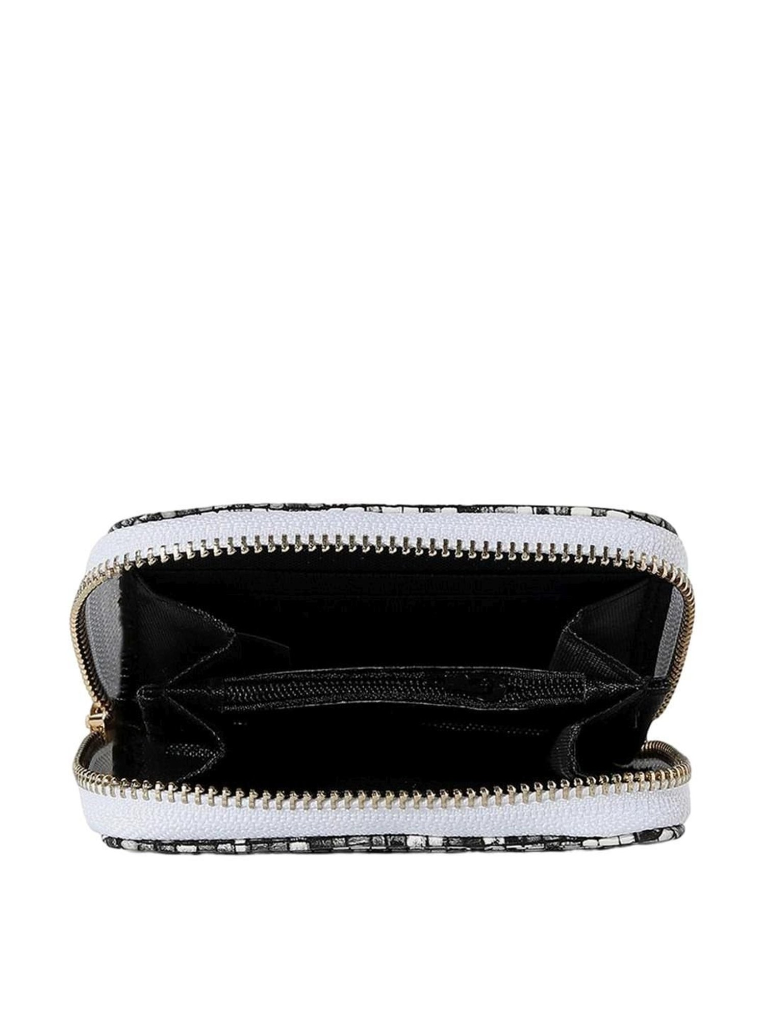 HauteSauce Black Textured Zip Around Wallet for Women