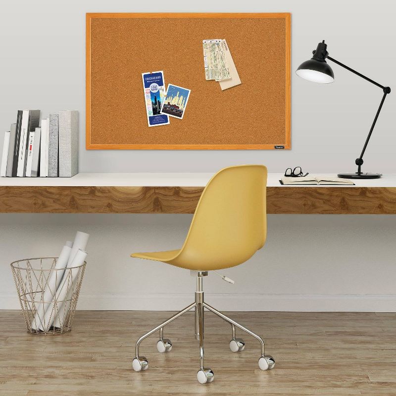 Quartet 24'' X 36'' Cork Bulletin Board Assorted Wood Finish Frame