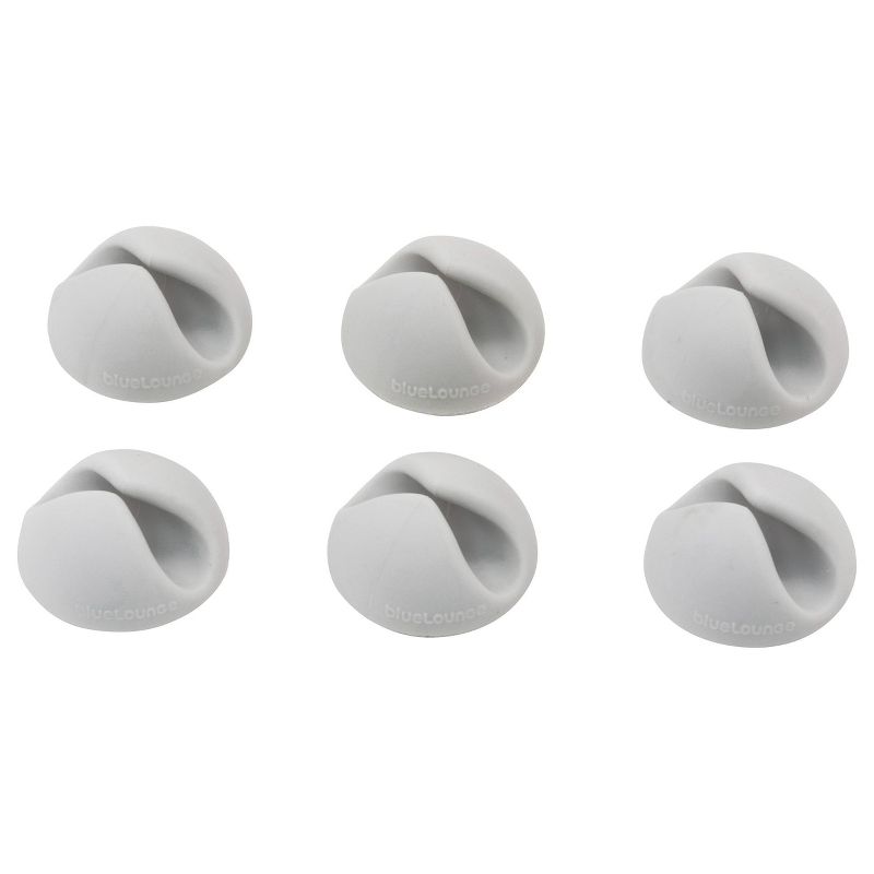 6pk CableDrop Multi-Purpose Cable Clips White - BlueLounge
