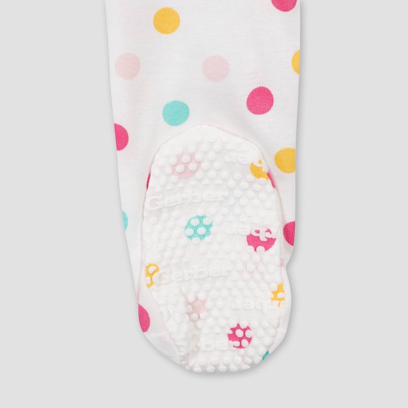 Gerber Baby Girls' 2pk Cat Snug Fit Footed Pajama - Beige/Pink 6M