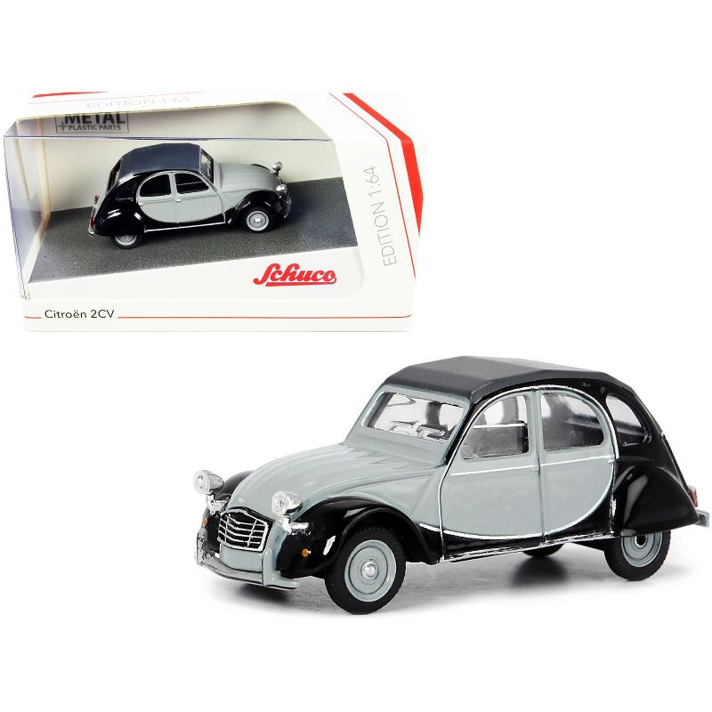 Citroen 2CV "Charleston" Gray and Black 1/64 Diecast Model Car by Schuco