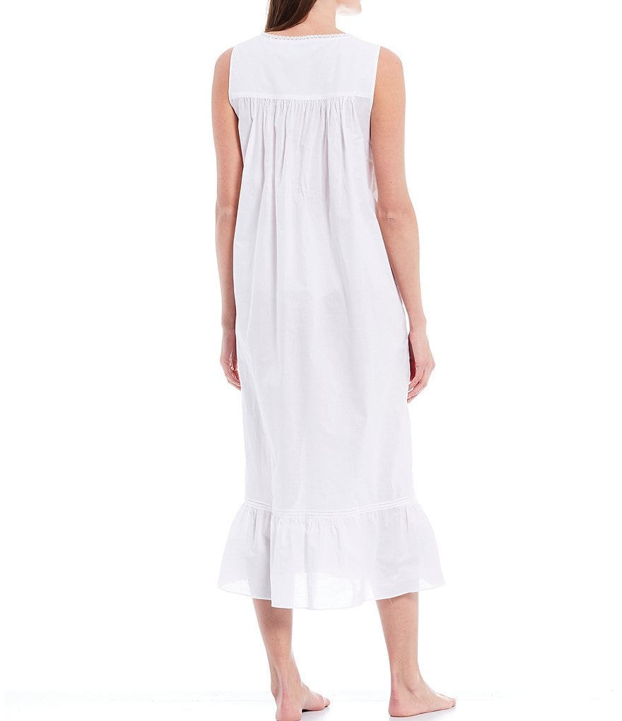 Miss Elaine Plus Cottonessa Floral Print Knit Long Nightgown