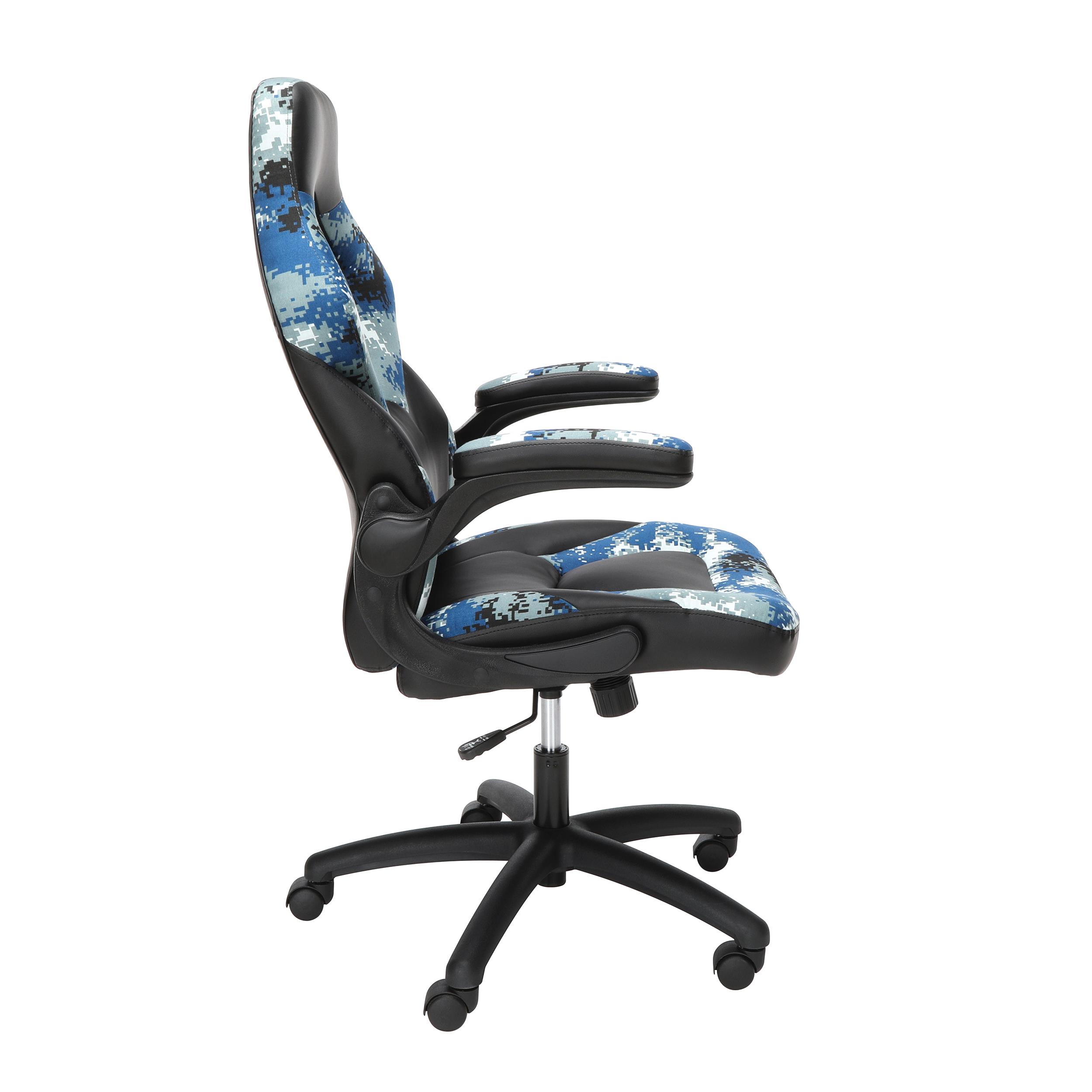 OFM Essentials Collection Racing Style Bonded Leather Gaming Chair, in Arctic Camo (ESS-3085-ARC)