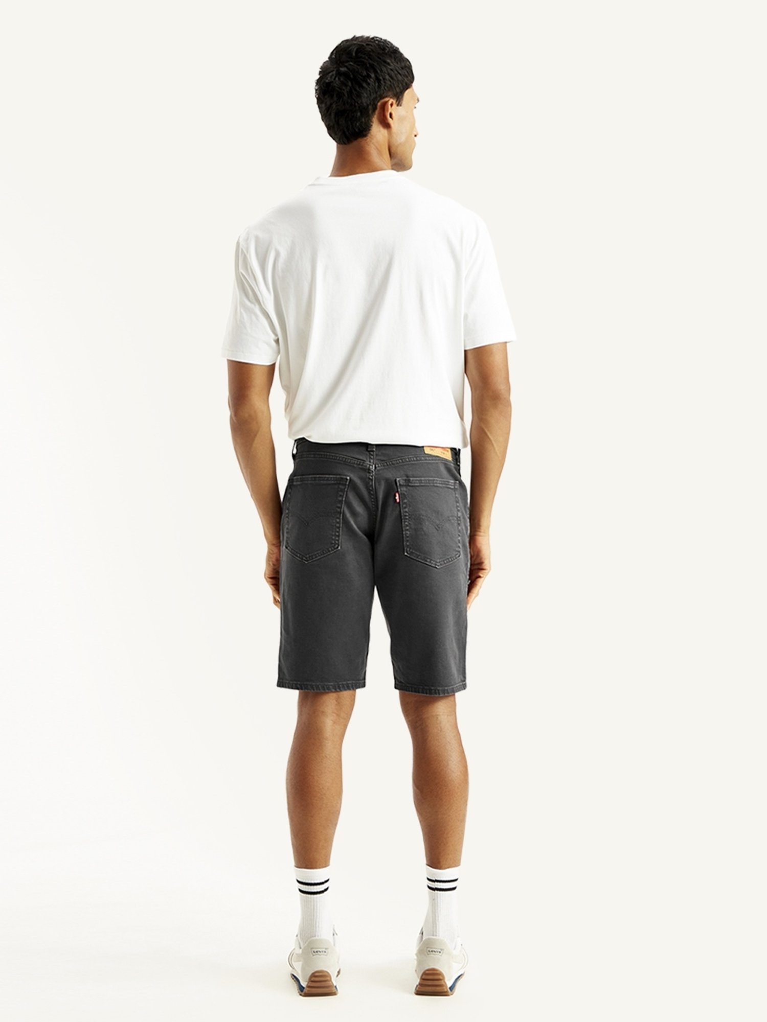 Levi's Black Cotton Tapered Fit Denim Shorts