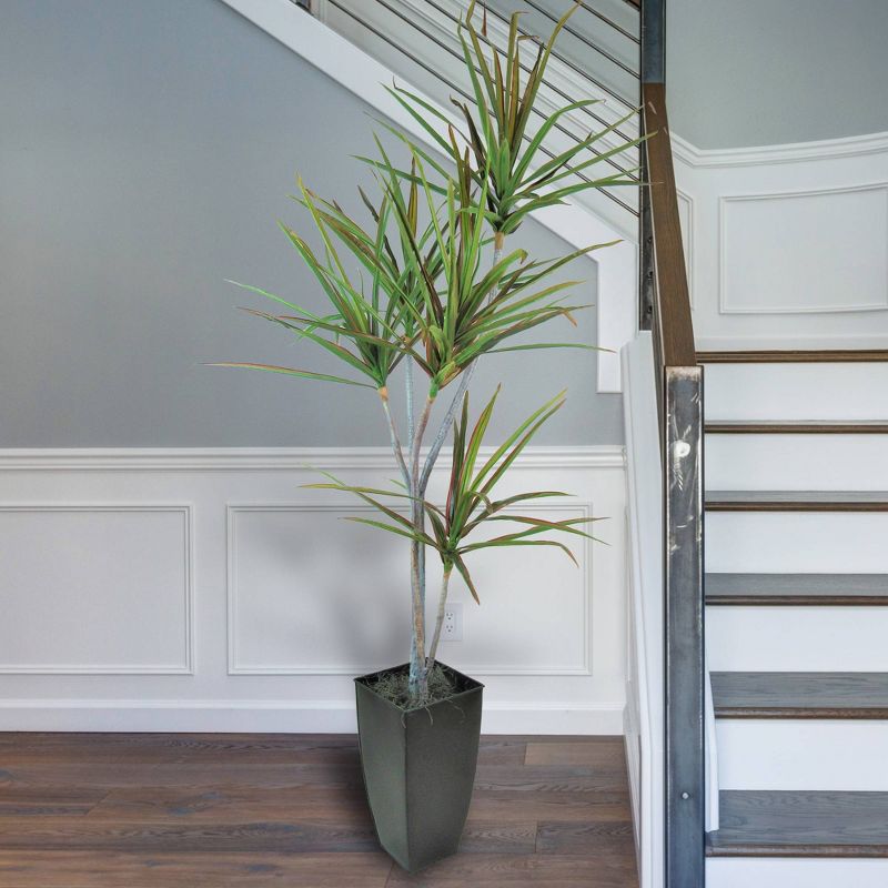 6.3' Artificial Dracaena Tree in Planter Black - LCG Florals