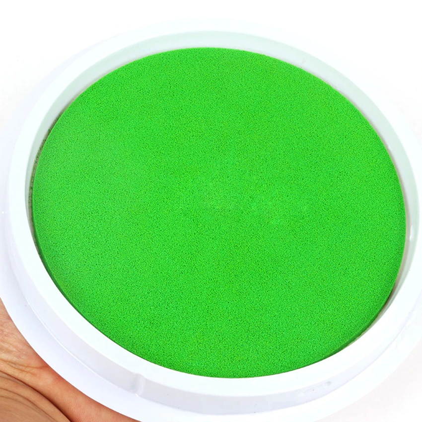 Colored DIY Ink Pad Stamp, Washable Finger Painting Craft Inkpad Large Round for Kid's Rubber Stamp, Scrapbooking Cards