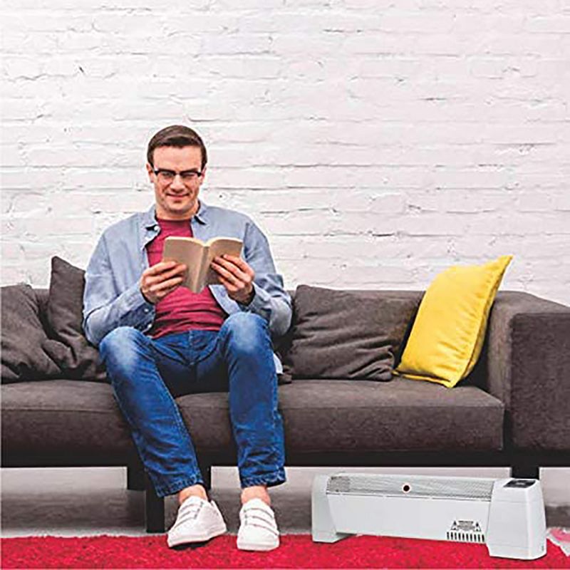 Optimus H-3603 Portable Electric Baseboard Convection Room Heater with Automatic Thermostat Control and Digital Display for Indoor Heating (2 Pack)