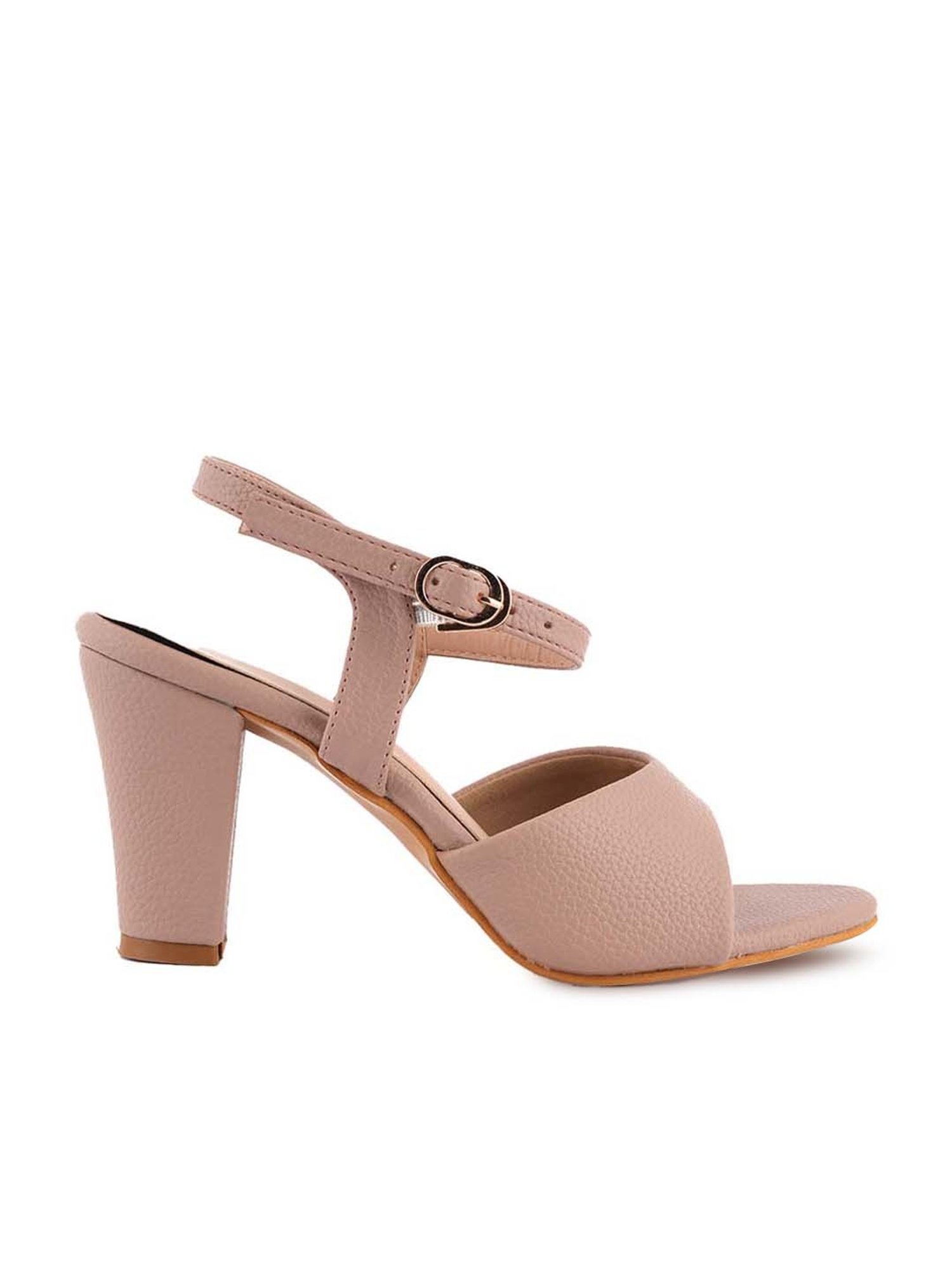 Scentra Women's Nude Ankle Strap Sandals