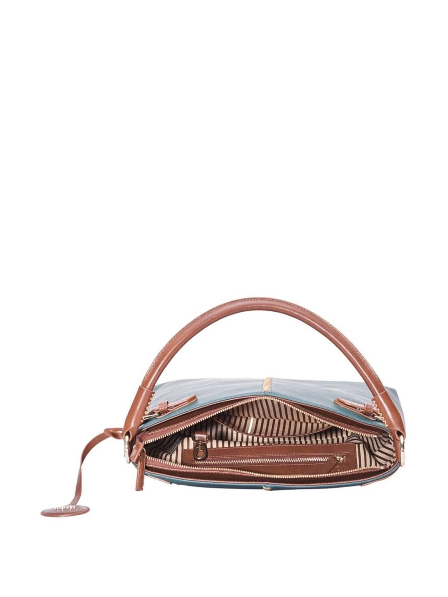 Tohl Teal Green Embroidered Medium Shoulder Handbag