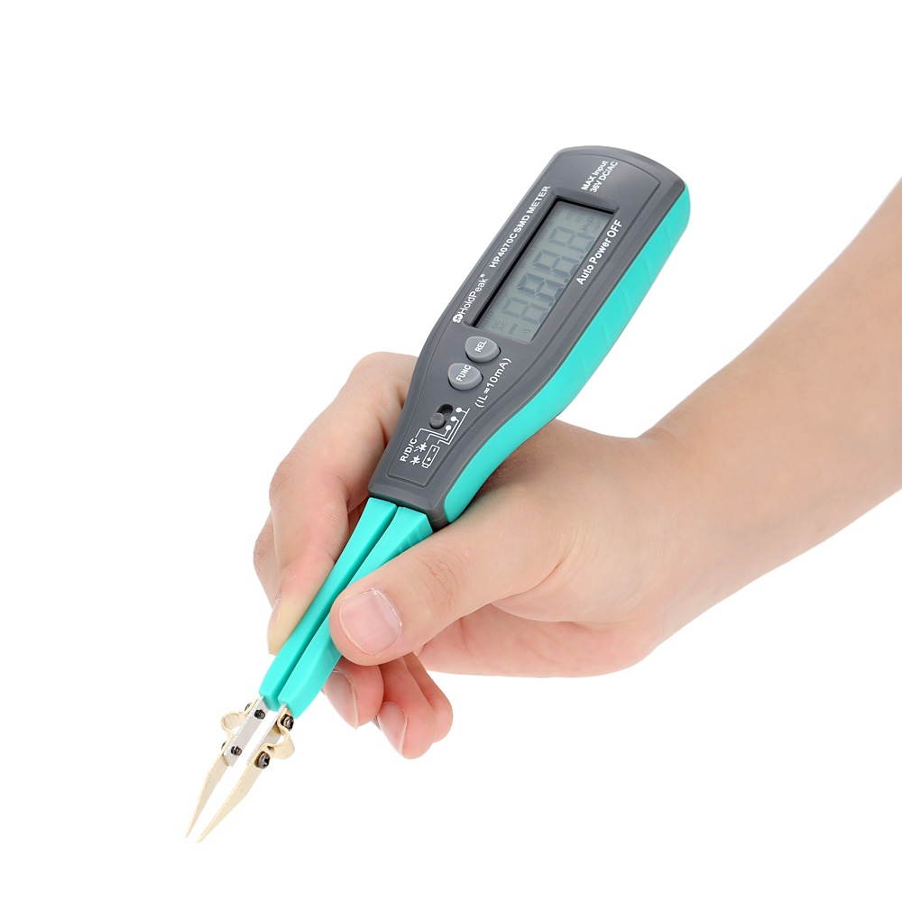 HoldPeak HP-4070C Handheld Smart SMD Tester Tweezers Resistor Capacitor Diode Continuity Intelligent Testing Clips with Relative Value