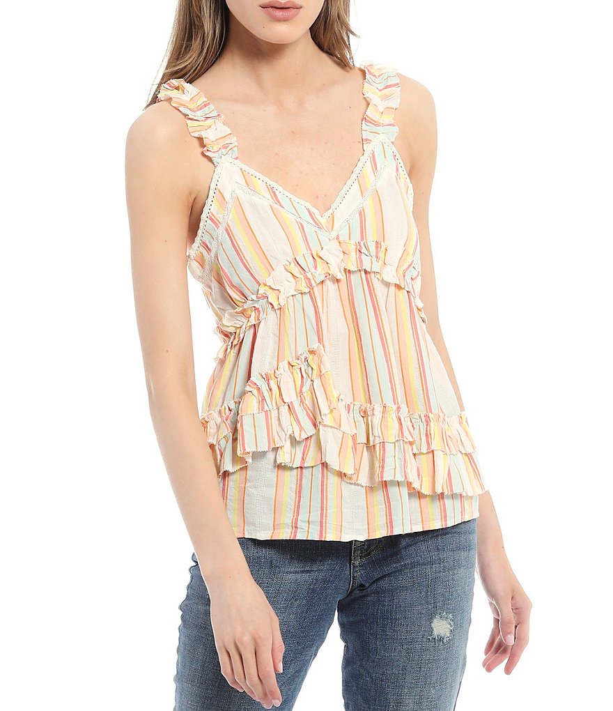 Ella Moss Sammy V-Neck Ruffle Tank