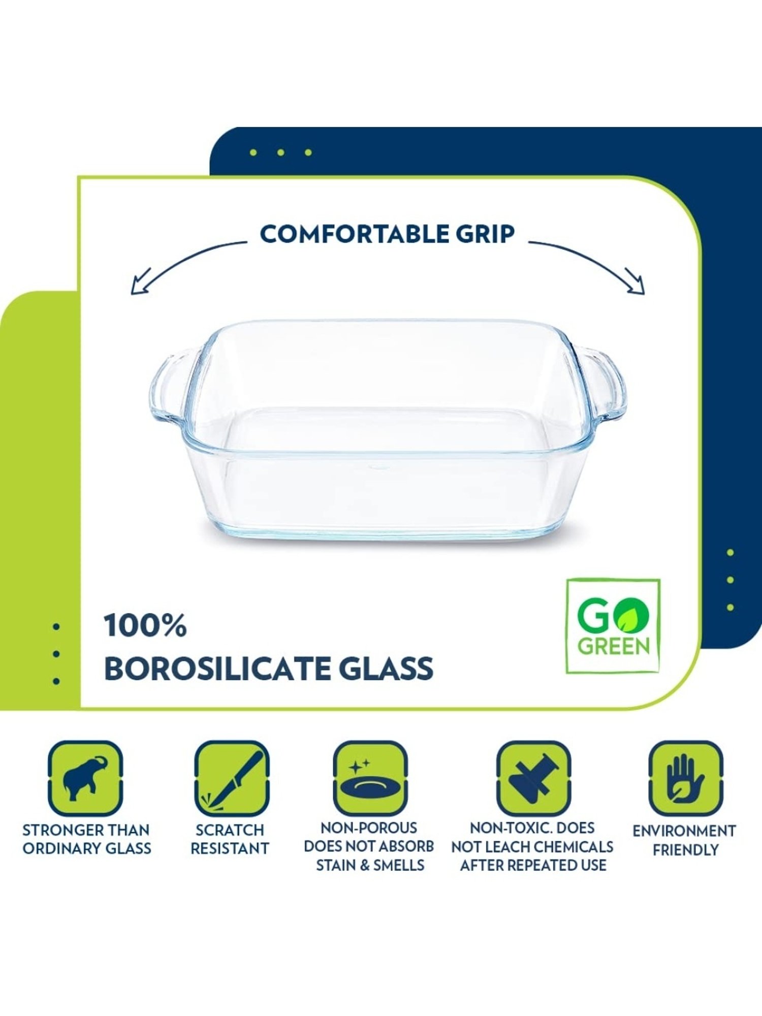 ?Borosil ?Transparent Glass Baking Dish (1600 ML)