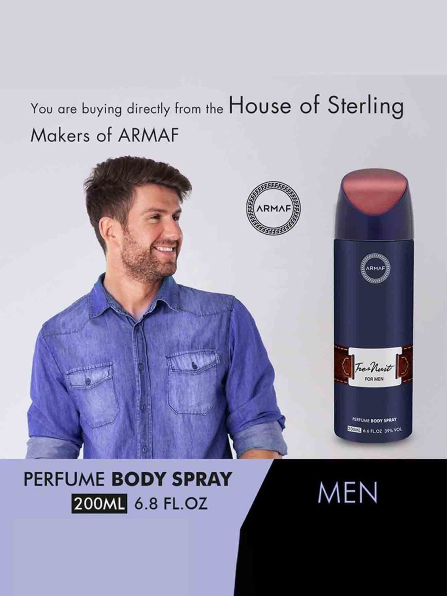 Armaf Tres Nuit Perfume Body Spray for Men - 200 ml