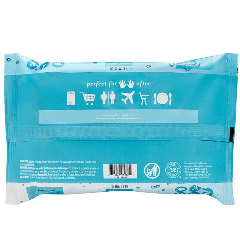 The Honest Company Alcohol Hand Sanitizing Wipes - 50ct