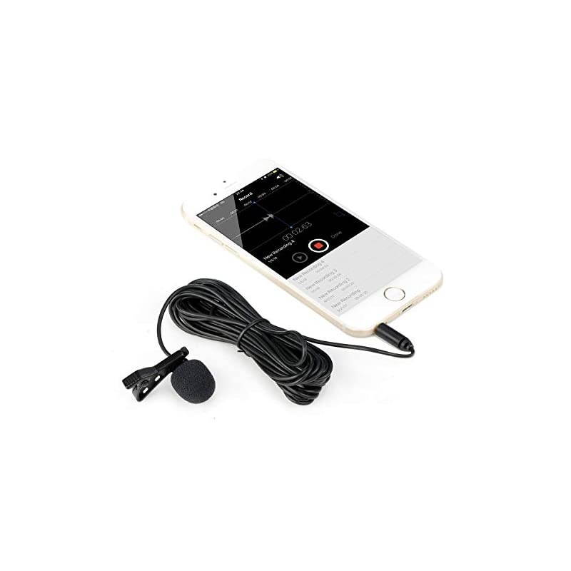 CM205 Ultimate Lavalier Microphone for Bloggers and Vloggers Lapel Mic Clip-on Omnidirectional Condenser Compatible with iPhone Ipad Samsung Android Windows Smartphones (189 inch