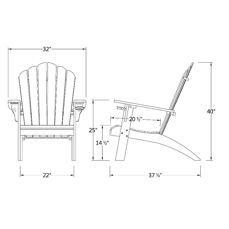 Sherwood Oversized Adirondack Chair with Cup Holder - Teak - Cambridge Casual
