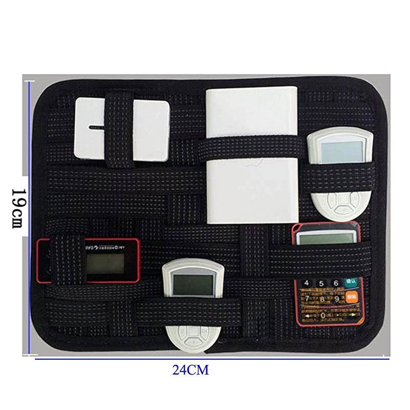 Elastic Organizers Board Travel Electronic Accessories Case Shockproof Gadget Storage Bag for Cellphones Hard Drive Cables Charger Cosmetics Pens945 x 748 Inches Common Black