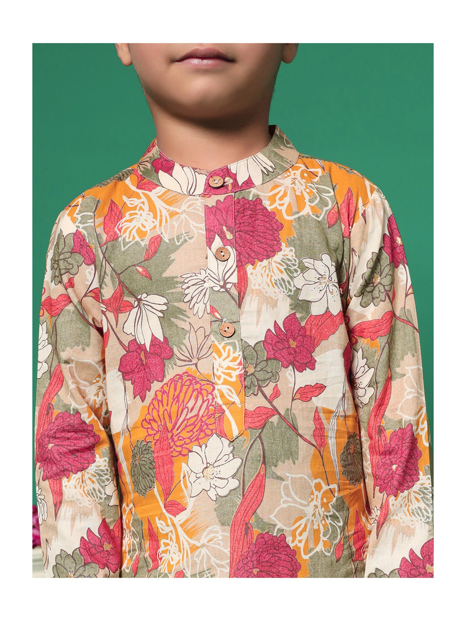 READIPRINT FASHIONS Kids Multicolor Printed Full Sleeves Kurta with Pyjamas
