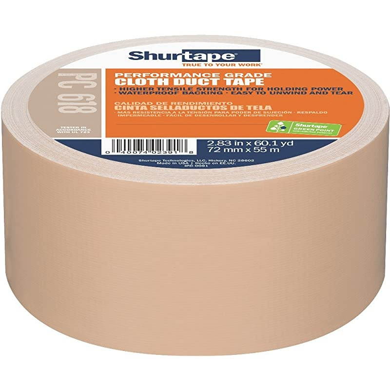PC 618 Performance Grade Colored Cloth Duct Tape 72mm x 55m Beige 1 Roll 207706