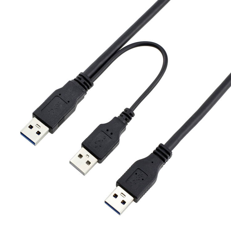 0.6M 2FT USB 3.0 A Male to A Male AM/AM Y Data Cable W/Power Supply Super Speed 5Gbps