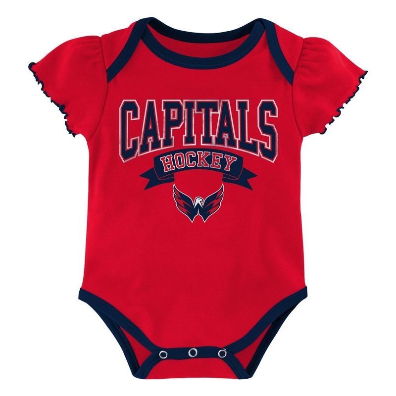 NHL Washington Capitals Girls' Winning Goal Bodysuit Set 3pk - 12M