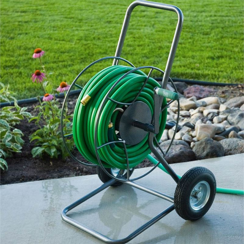 Yard Butler Portable 200 Foot Capacity Steel Garden Outdoor Hose Reel Truck