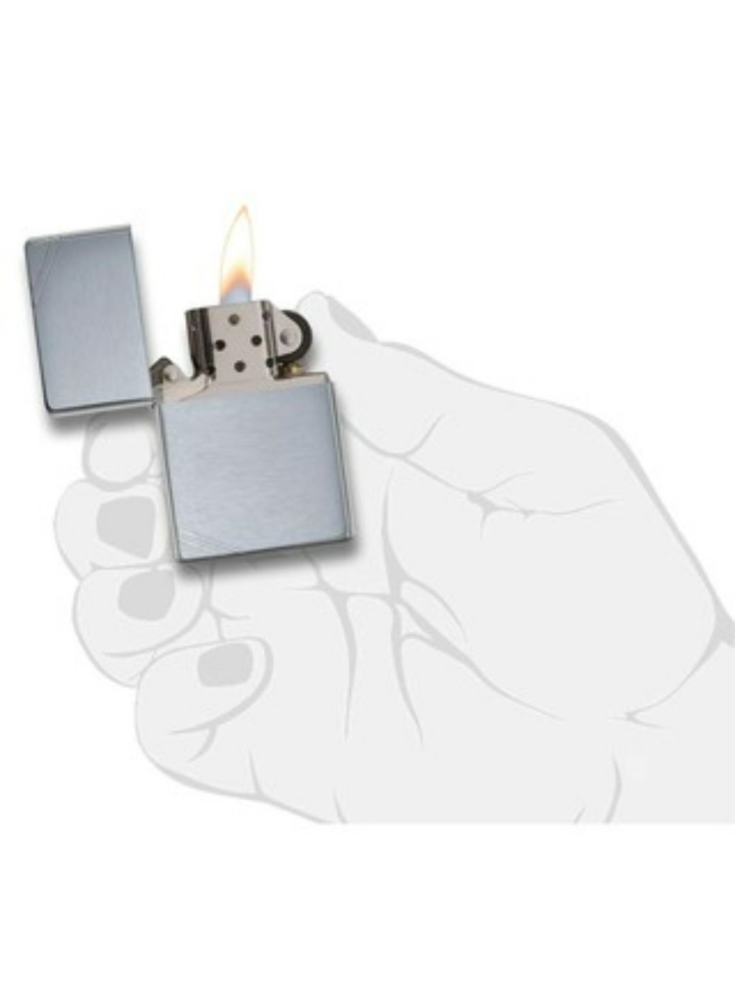 Zippo Silver Brushed Vintage with Slashes Brass Windproof Pocket Lighter