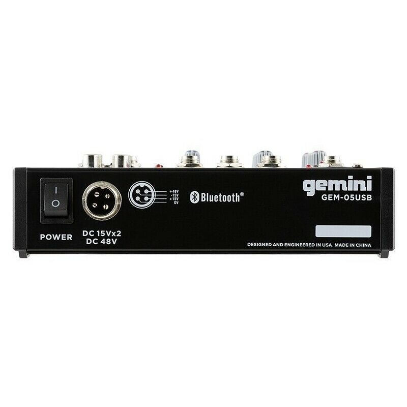 Gemini 05USB Compact 5-Channel Bluetooth USB Audio Mixer