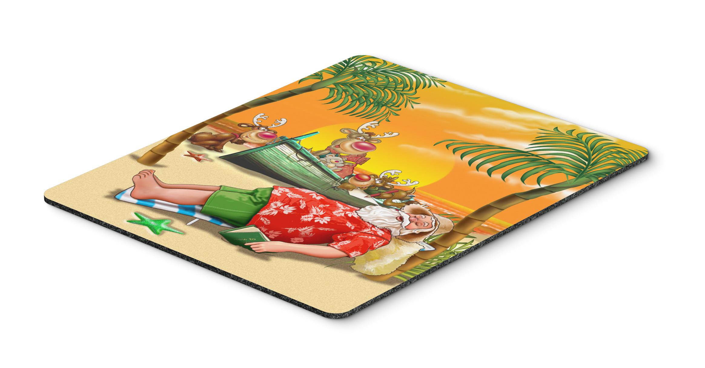 Beach Christmas Santa Claus Napping Mouse Pad, Hot Pad or Trivet APH5149MP