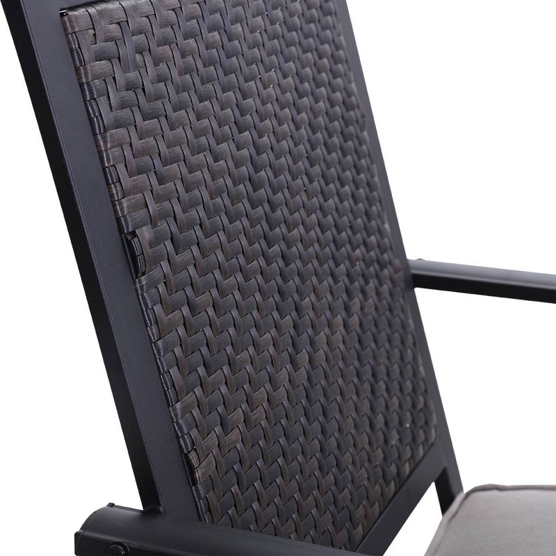 5pc Patio Dining Set with 360 Swivel Chairs with Cushions and Square Steel & Faux Tabletop - Captiva Designs