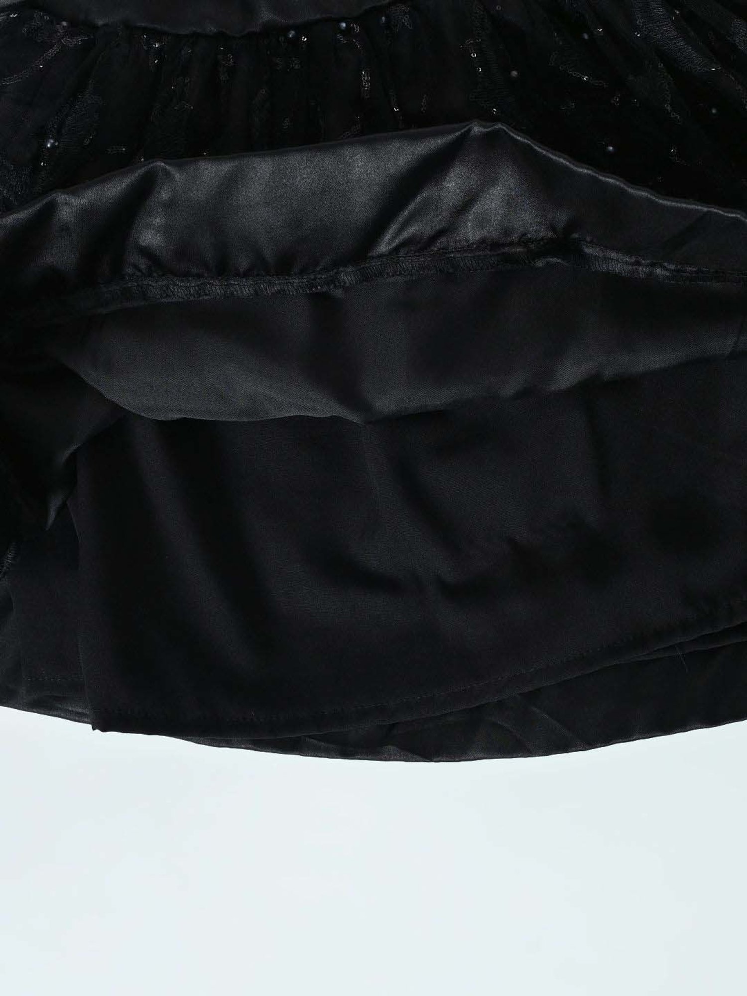 Bella Moda Kids Black Self Pattern Dress