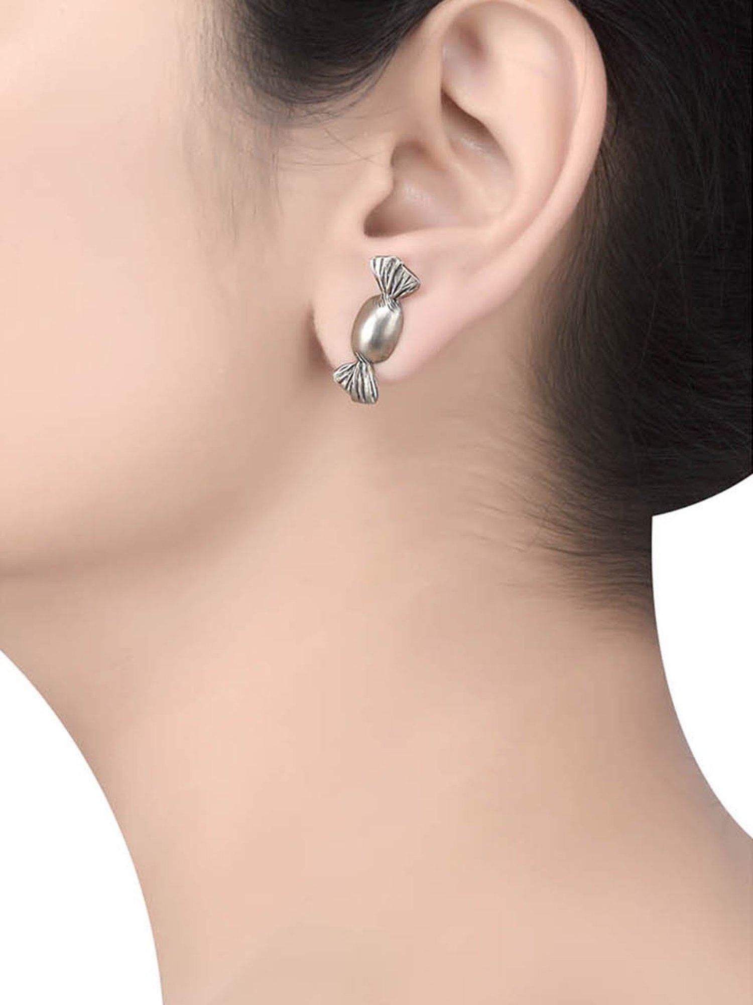 Tribe Amrapali Silver-Plated Toffee Masaba Stud Earrings