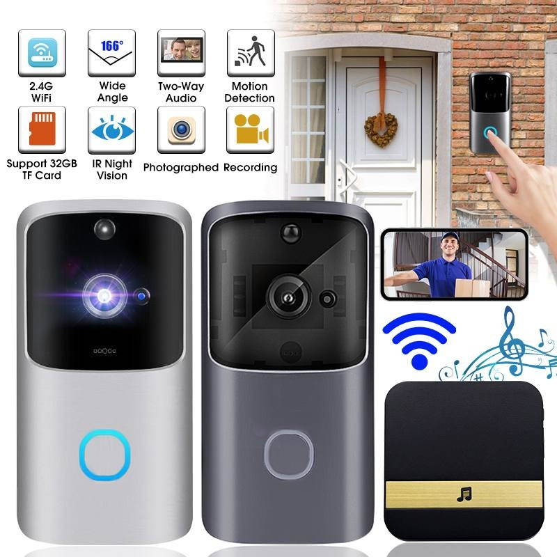 720P Smart Wireless Doorbell WiFi IR Night Vision Home Security Motion Detection Audio Door Bell
