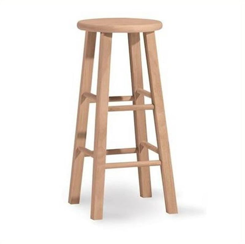 Wood 30"" Round Top Bar Stool Brown-Pemberly Row