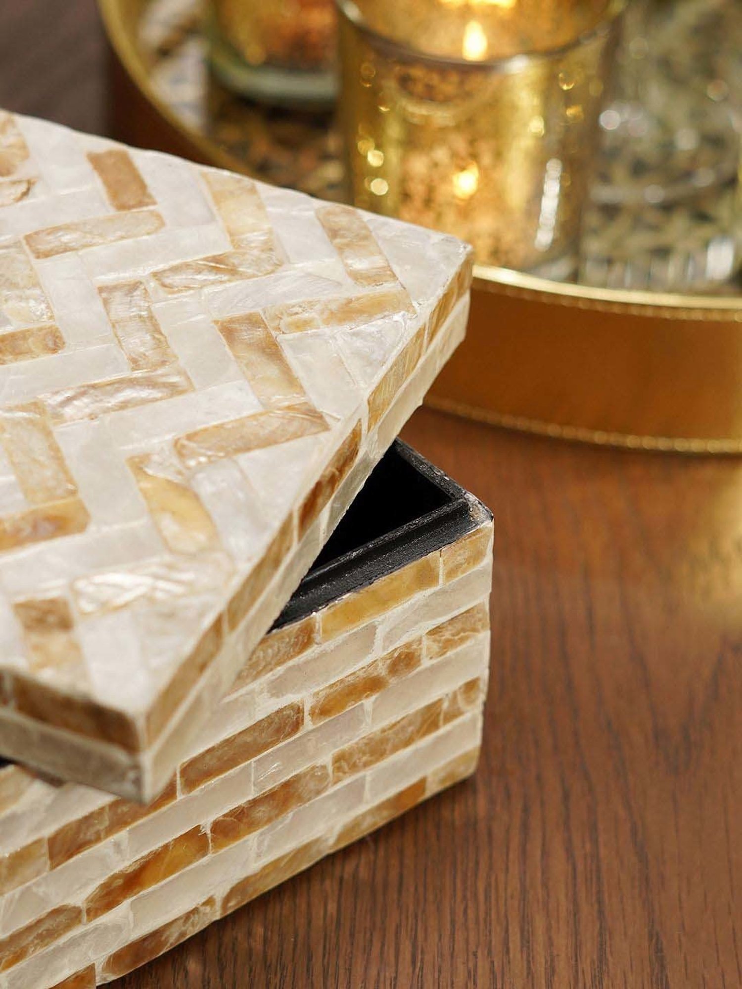 Pure Home and Living Cream M Of Pearl Rectangular Box