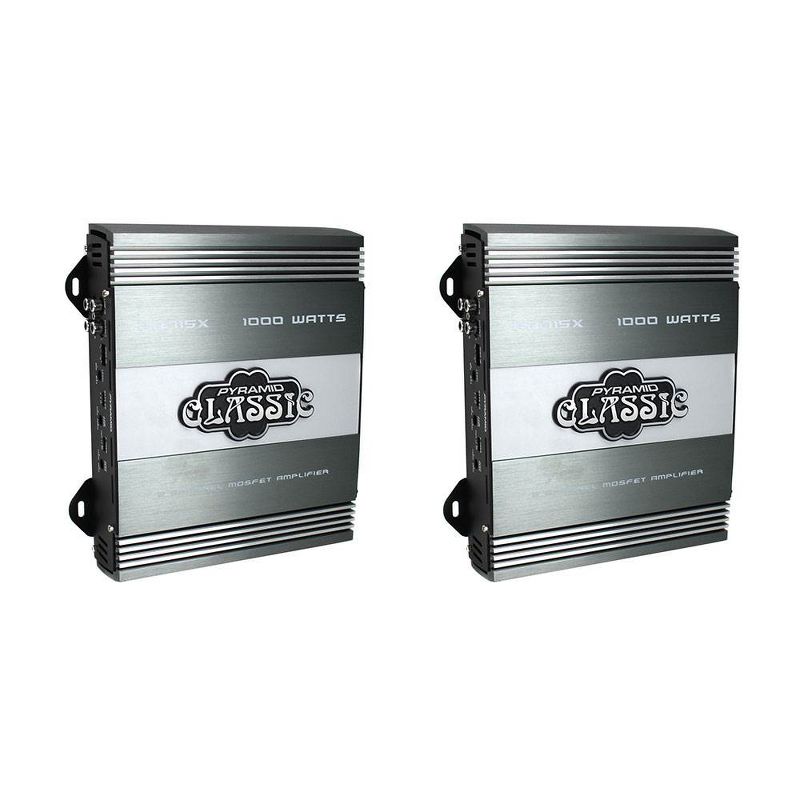Pyramid 1000W 2 Channel Car Audio Amplifier Power Amp MOSFET 2 Ohm (2 Pack)
