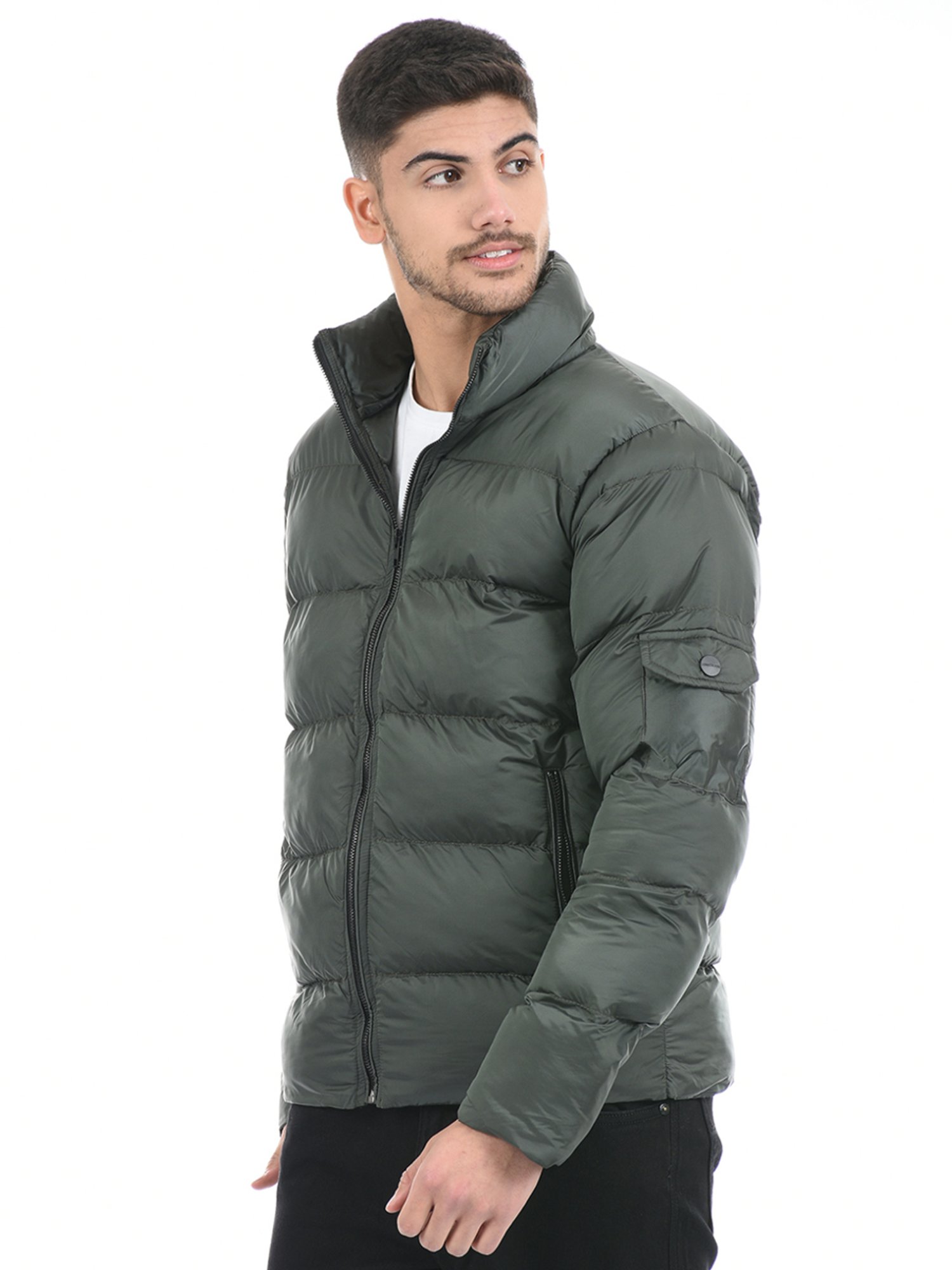London Fog Green Regular Fit Quilted Quilted Jacket