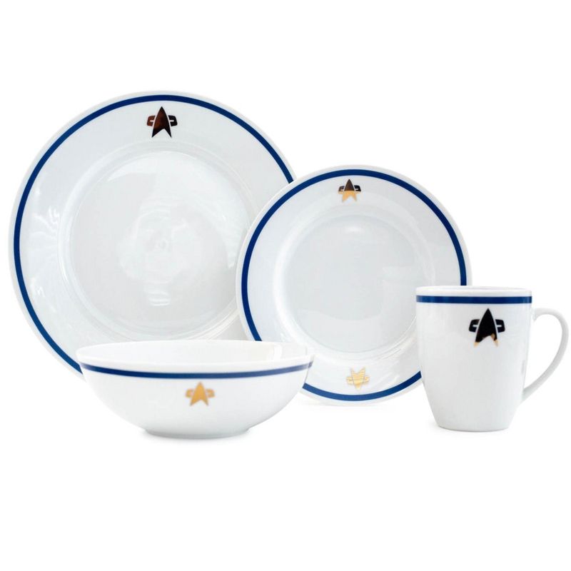Robe Factory LLC Star Trek: The Next Generation Dinnerware Sets | 16-Piece Ceramic Dinner Set