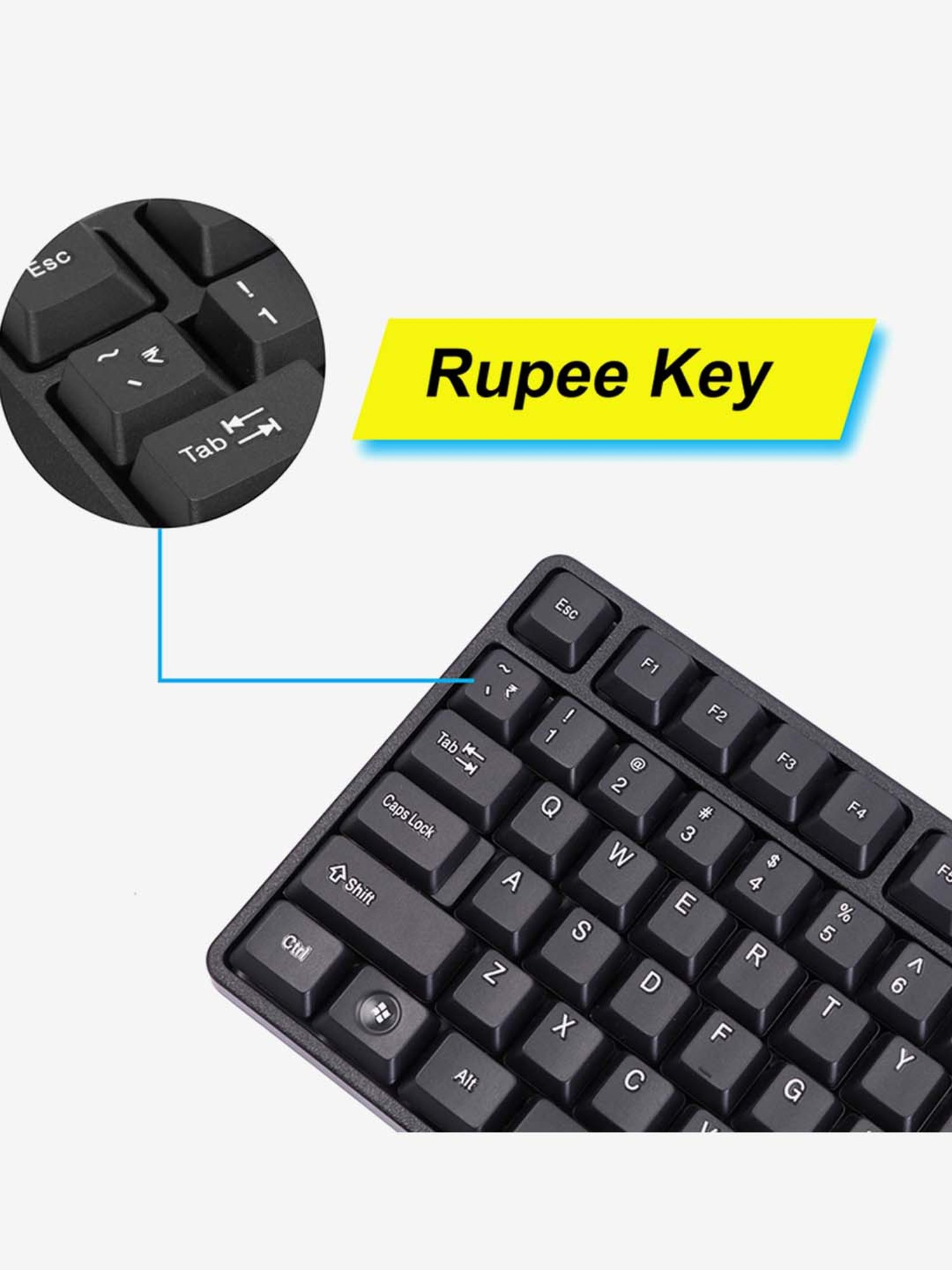 Zebronics ZEB-K20 Wired USB Keyboard With Rupee Key (Black)