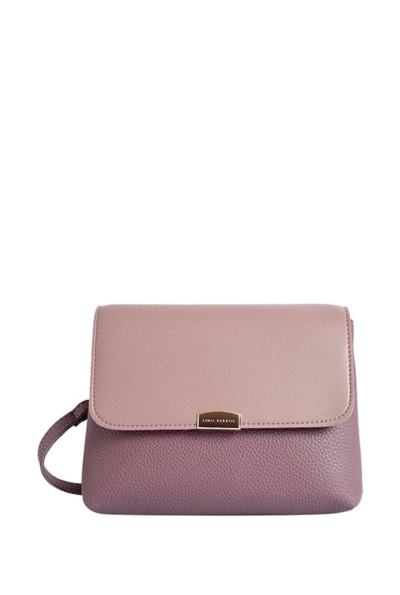 Lino Perros Lavender Pink Solid Flap Sling Bag