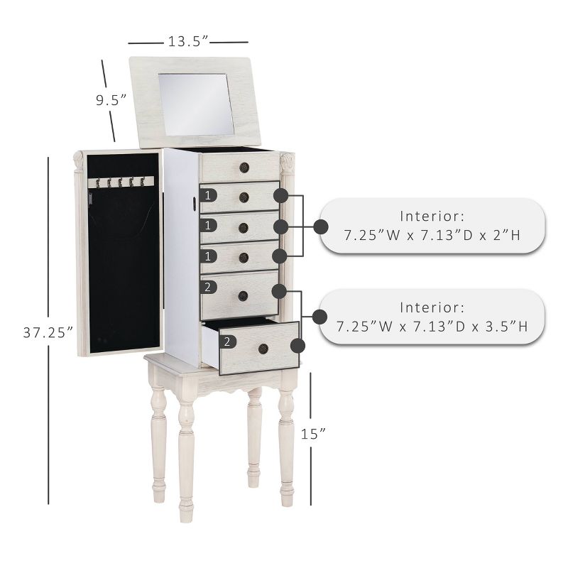 Obrecht Jewelry Armoire Off White - Powell Company