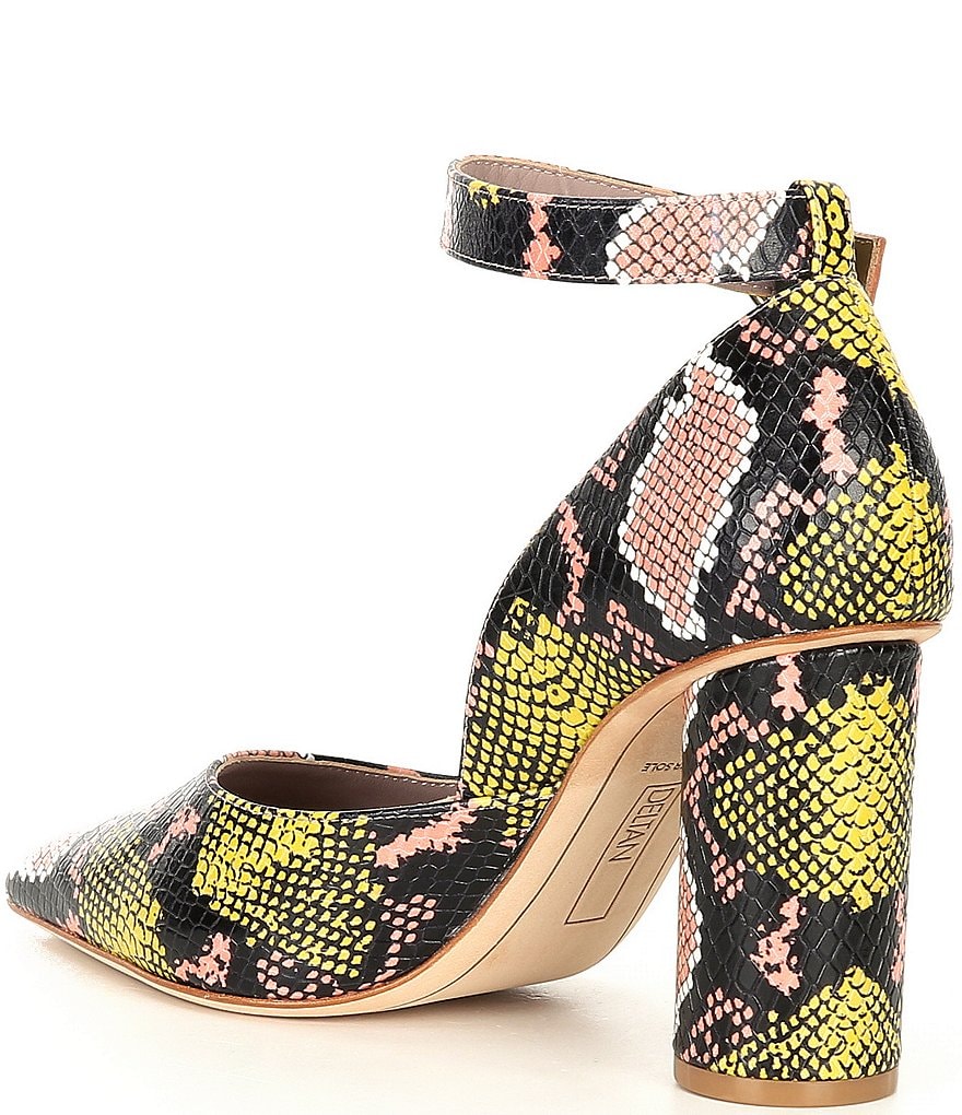 Deltan Jami Snake Print Ankle Strap Pumps
