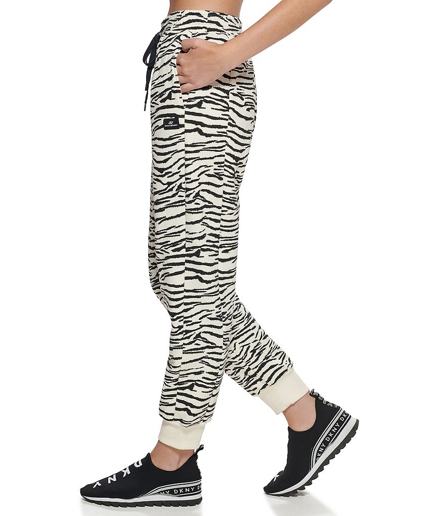 DKNY Sport Tiger King Print Relaxed Fleece Coordinating Joggers