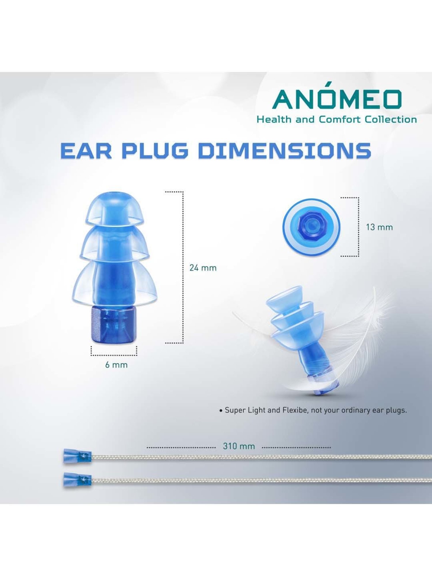 Anomeo Blue Swimming Ear Plug