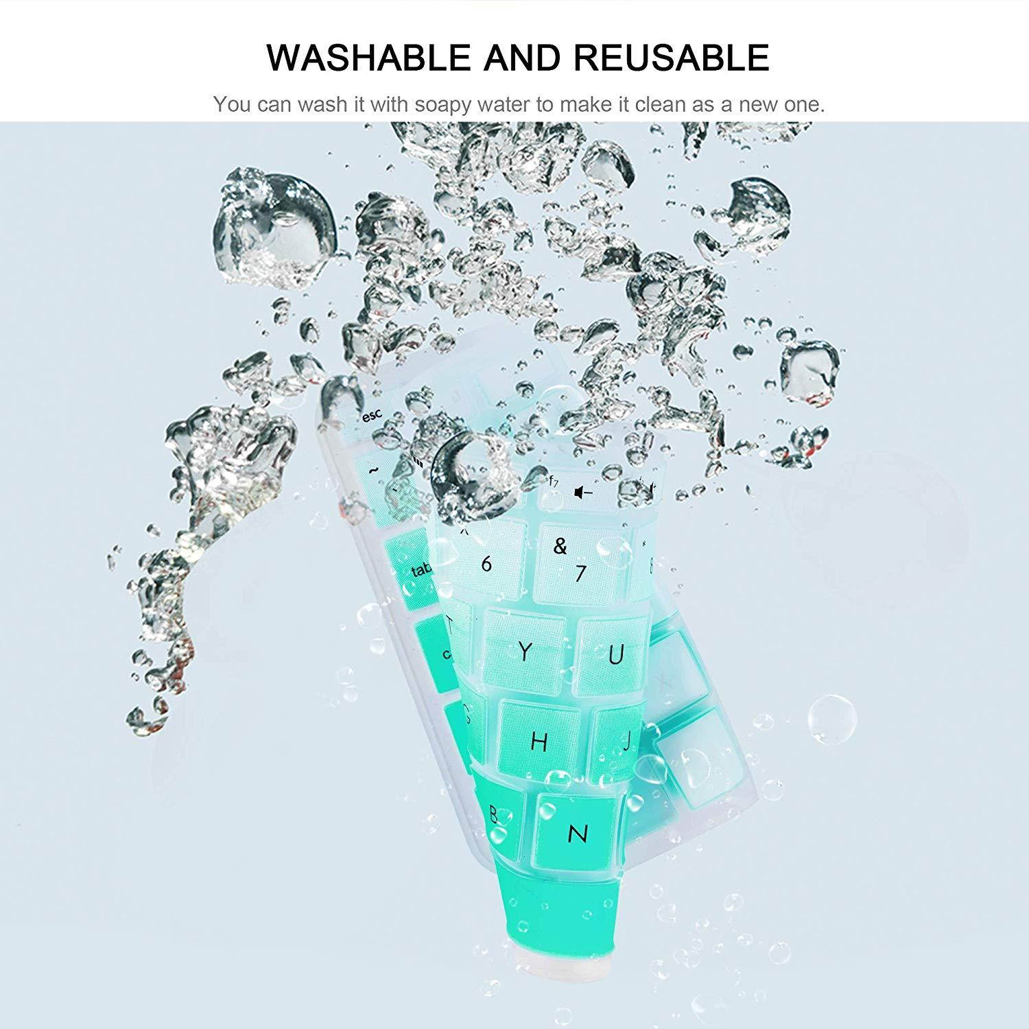 [2pack] Keyboard Cover for HP Envy x360 2-in-1 15.6" Laptop Series /2018 Newest HP Pavilion 15.6 inch Series /2018 HP Envy 17.3" 17M 17-BS 17-BW Series Touch-Screen Laptop Protective Skin(Gradualmint)