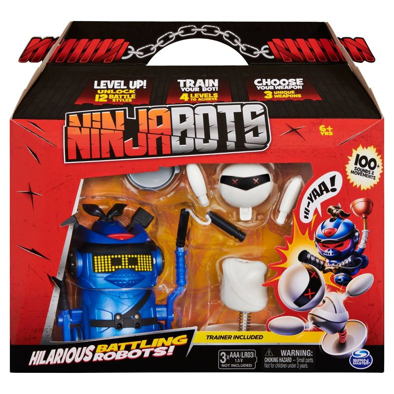 Ninja Bots Battling Robot with 3 Weapons Trainer - Blue
